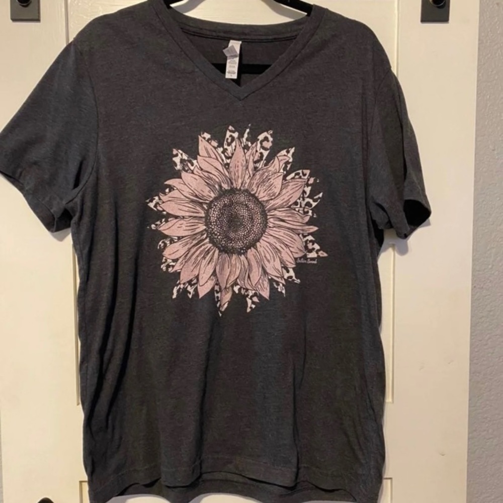 Pink Leopard Sunflower Shirt - L